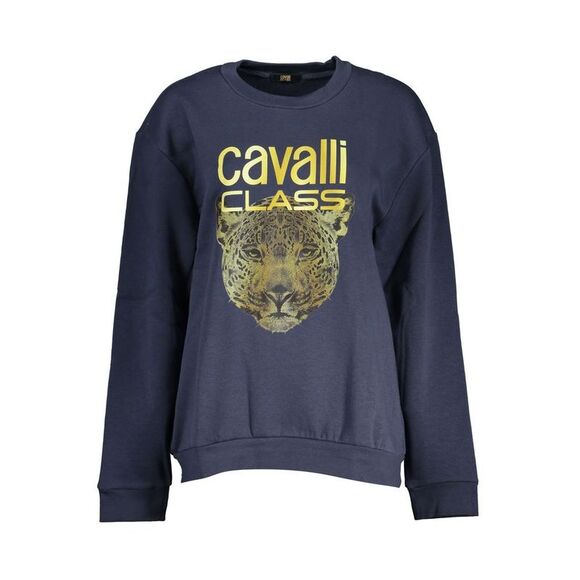 Cavalli Class Jaguar Crew Neck Sweatshirt Women Blue Sweaters - Picture 1 of 2